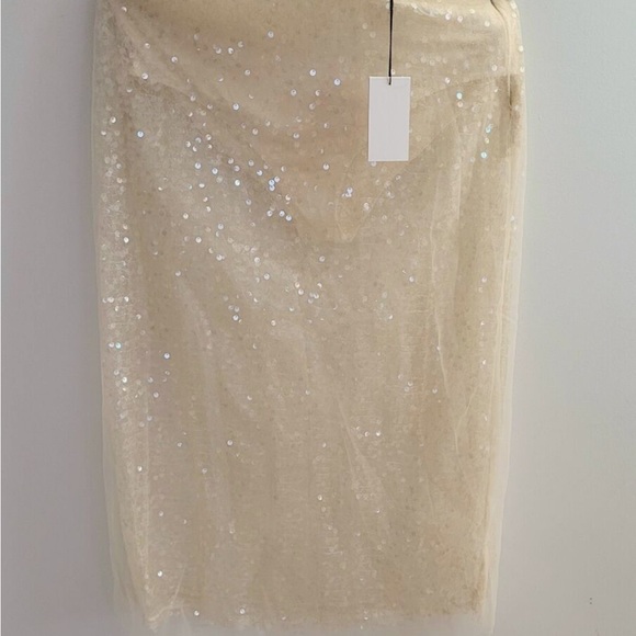 Jason Wu Ivory Tulle Layered Sequin Midi Skirt SZ 6 - Picture 6 of 6